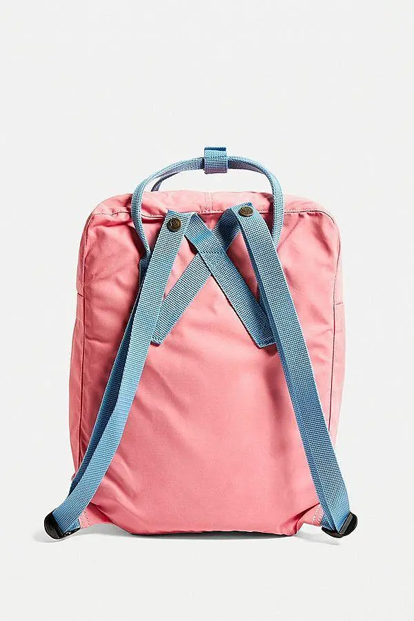 Міський рюкзак Fjallraven Kanken 16 л Classic Рожевий із блакитними ручками - фото 4