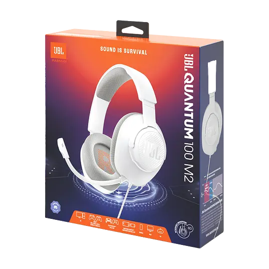 Навушники JBL ігрові для ПК PS5 Xbox Nintendo QUANTUM 100M2 ( QTUM100M2WHT) білі - фото 6