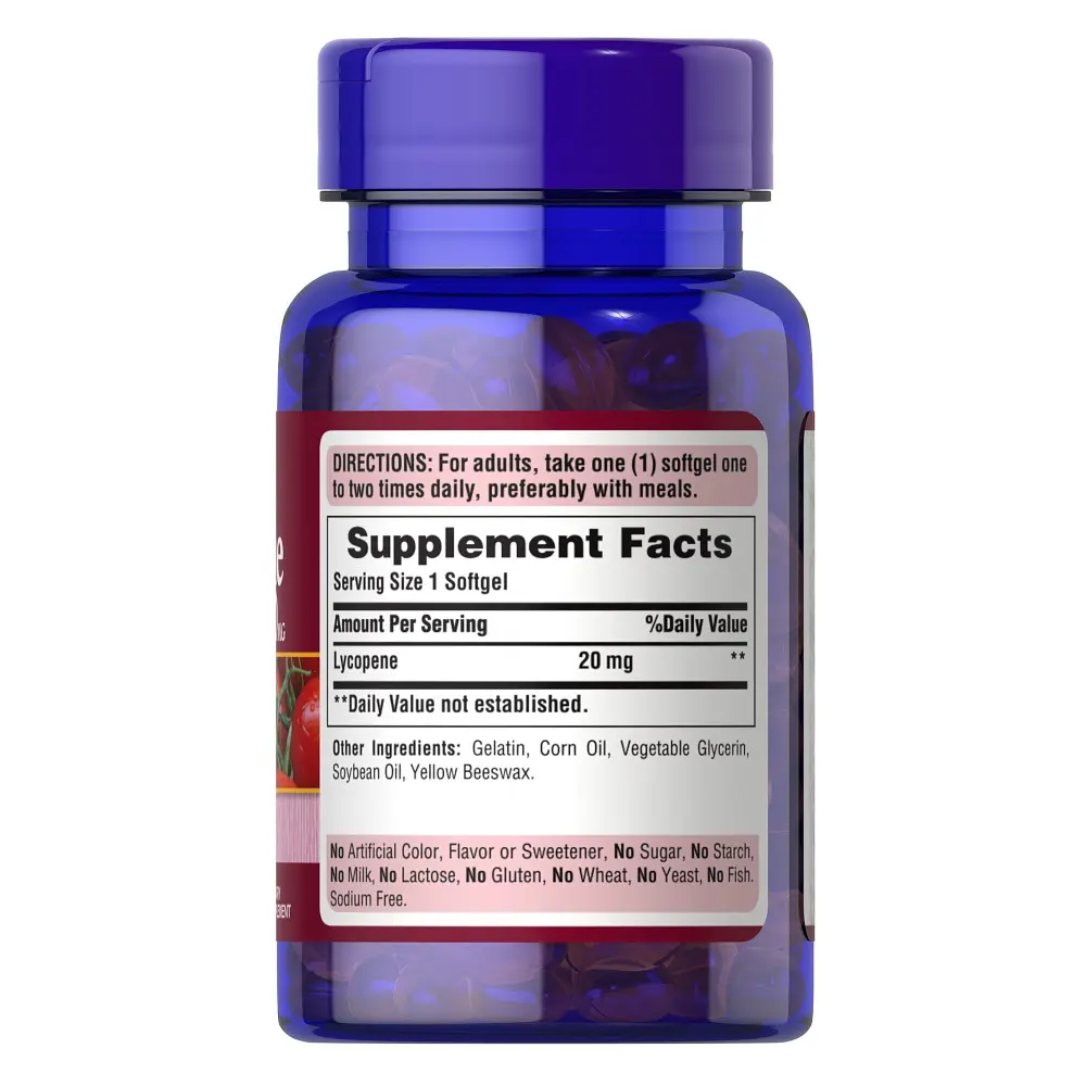 Натуральная добавка Puritan's Pride Lycopene 20 mg, 60 капсул - фото 2