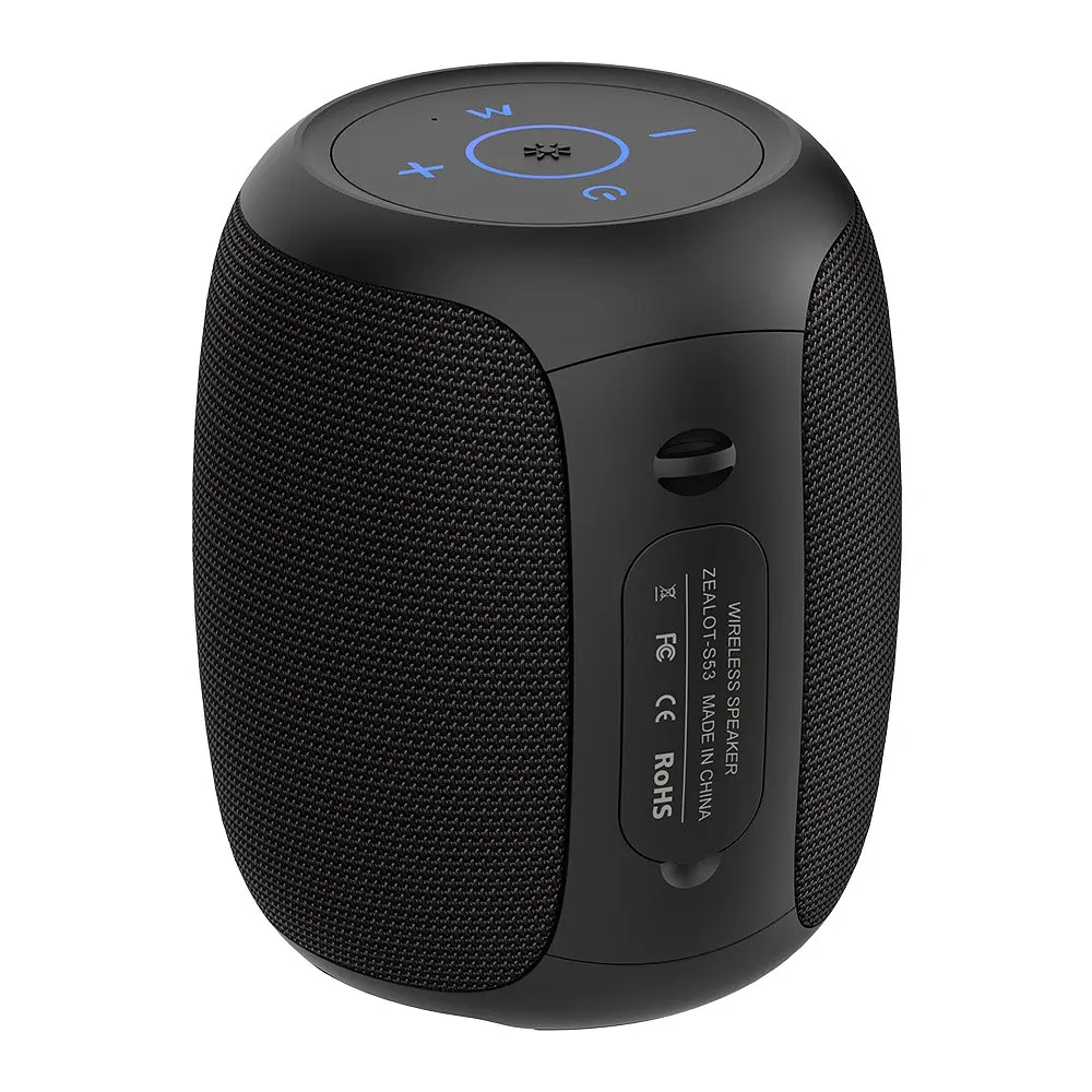 Портативна bluetooth колонка Zealot S53 TWS з LED підсвічуванням чорний - фото 5