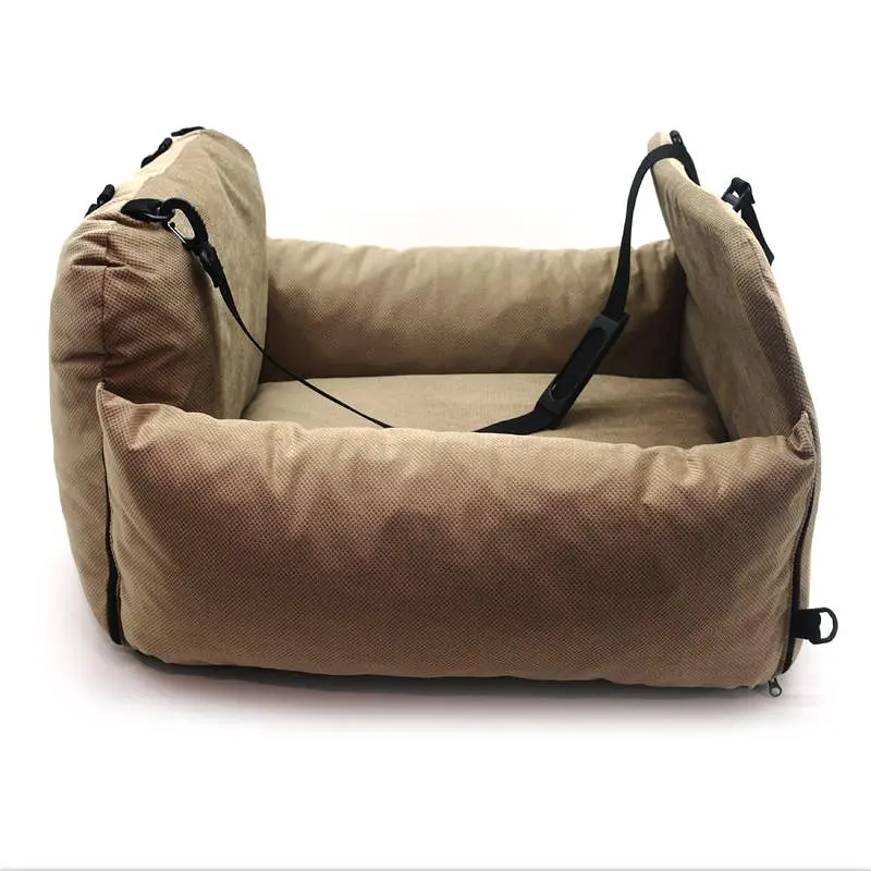 Автокрісло сумка-переноска лежак Zoo-hunt Бліць для котів та малих порід собак 50х60х42 см бежева - фото 5