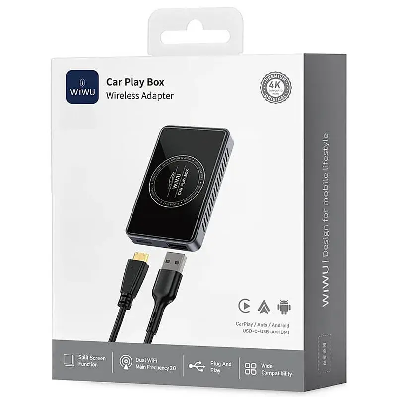 Адаптер WIWU Wi-CP004 Play box car wireless CarPlay iOS + Android Black - фото 6