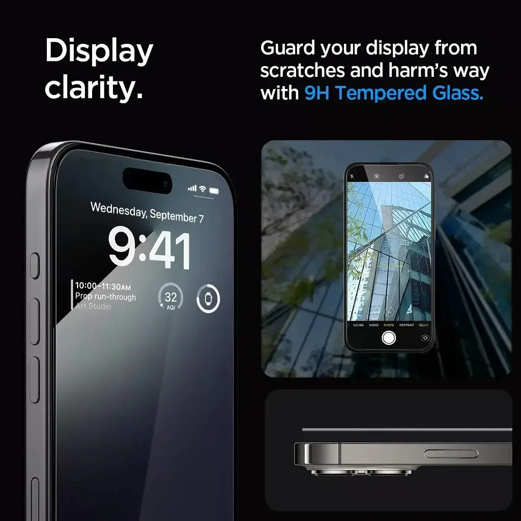 Захисне скло Spigen Screen Protector EZ FIT GLAS.tR Black для iPhone 15 Pro Max (2 шт.) (AGL06873) - фото 3