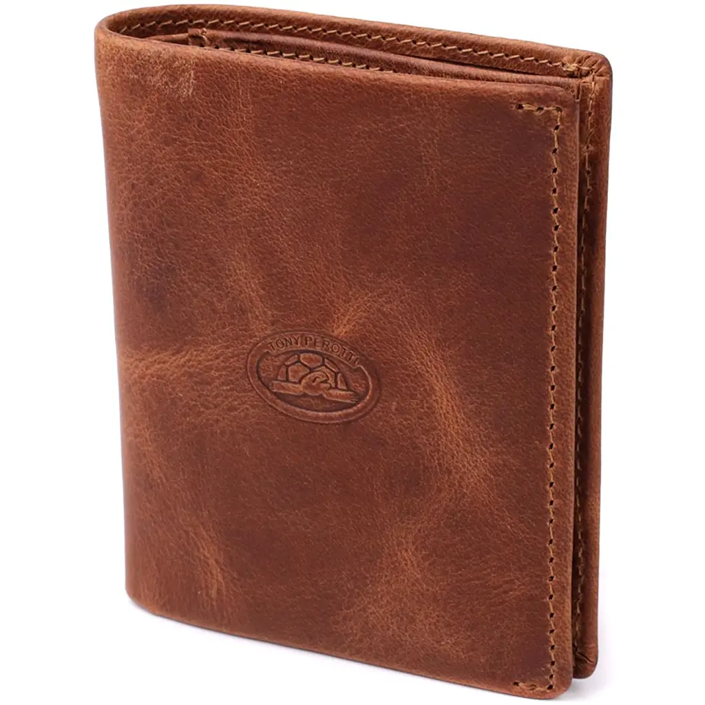Вертикальний чоловічий гаманець з матової натуральної шкіри Tony Perotti 20833_1 (1165 whisky) світло-коричневий - фото 11