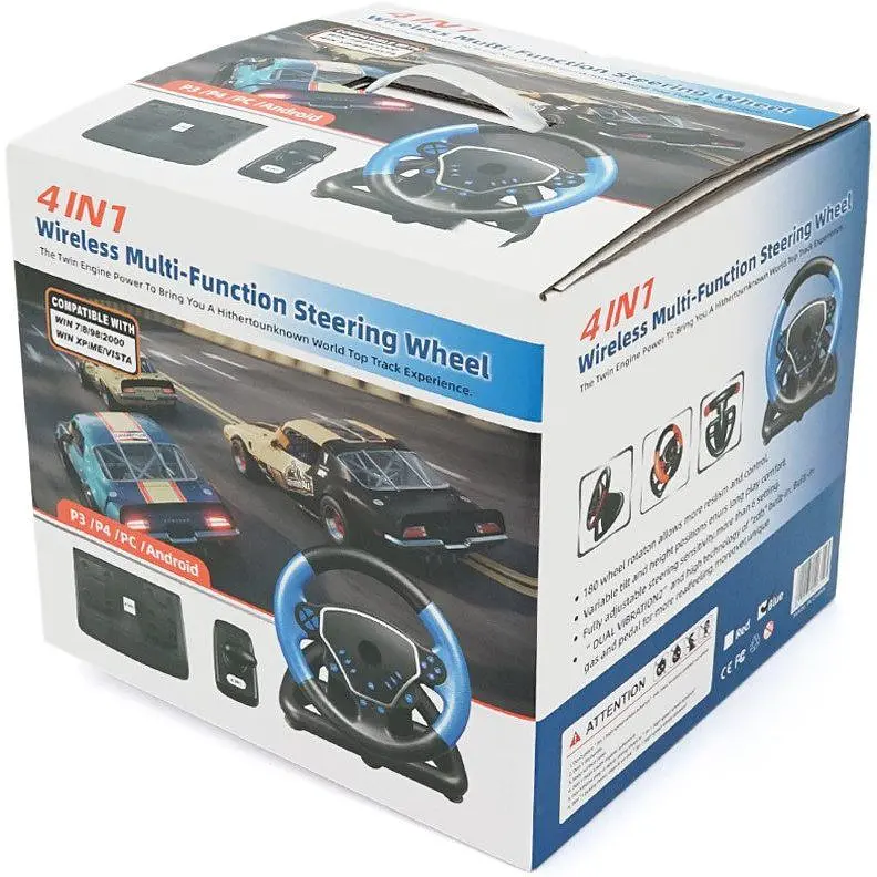 Руль гоночный игровой вибрационный с педалями Voltronic R4/1FA для PC/PS2/PS3/Android - фото 5