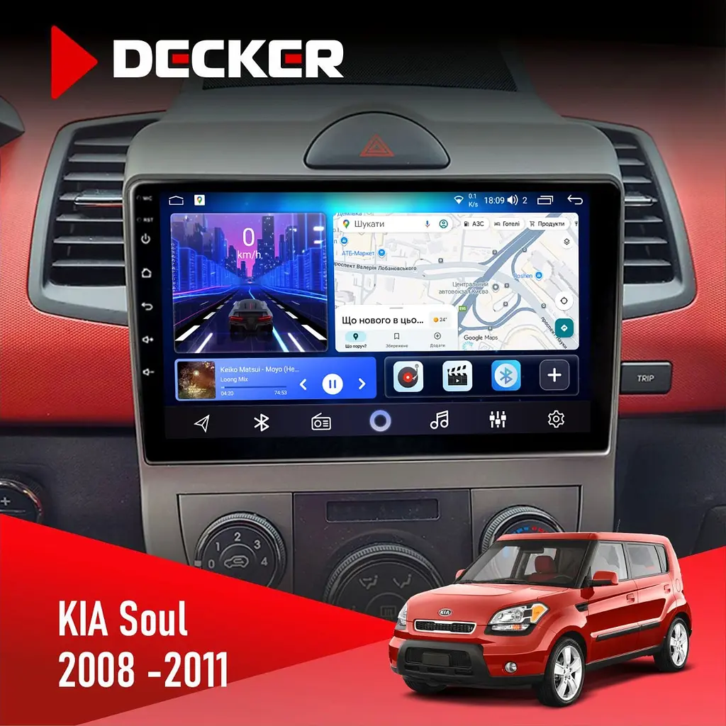 Штатна магнітола Kia Soul (AM) 2008-2011 Decker D9-006 4x64, 4G Decker (НФ-00003664)