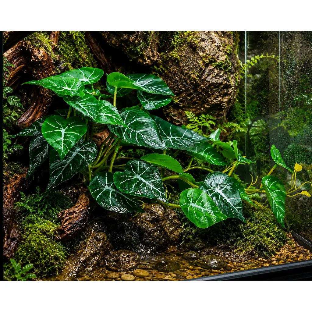 Штучна рослина Hobby Alocasia 2 40 x 20 см (37718) для тераріуму, акватераріуму та палюдаріуму - фото 3