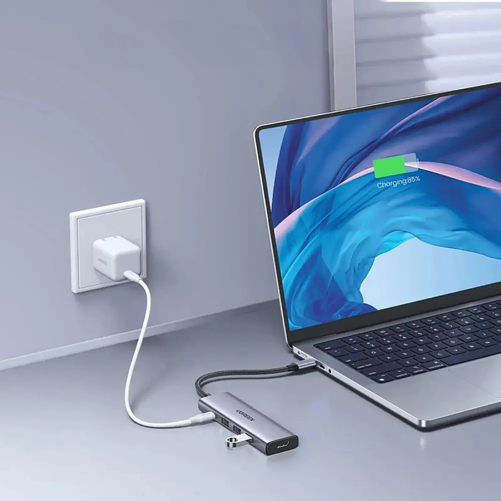 Док-станція USB3.0 Type-C --> HDMI 4K30Hz/3xUSB-А 3.0/Type-C/PD 100W 5-in-1 CM511 Ugreen - фото 6