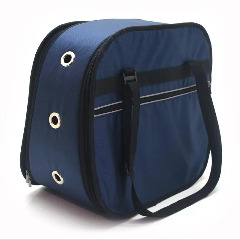 Сумка переноска Полли для кошек и малых пород собак Zoo-hunt №0 22х37х33 см синяя - фото 6