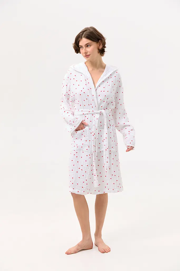 Халат Lotus Home - Molly Heart muslin L/XL - фото 2