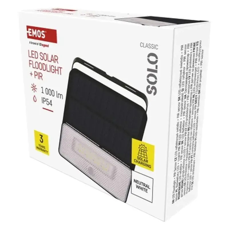 Прожектор EMOS сонячний світлодіодний 1000 лм IP54 4000K PIR (ZG121S) - фото 9