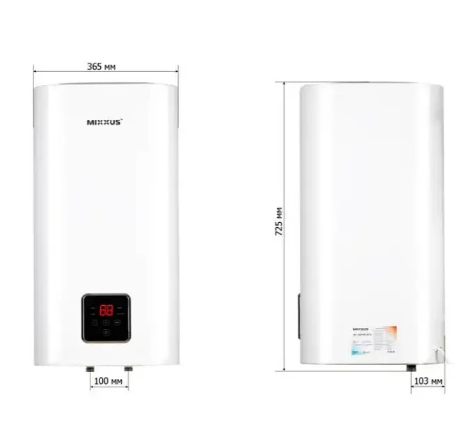 Водонагреватель Mixxus EWH-13050 CUBE WET(V) 50 л, 2 кВт, мокрый ТЭН, вертикальный, квадратный, белый (WH0611) - фото 2
