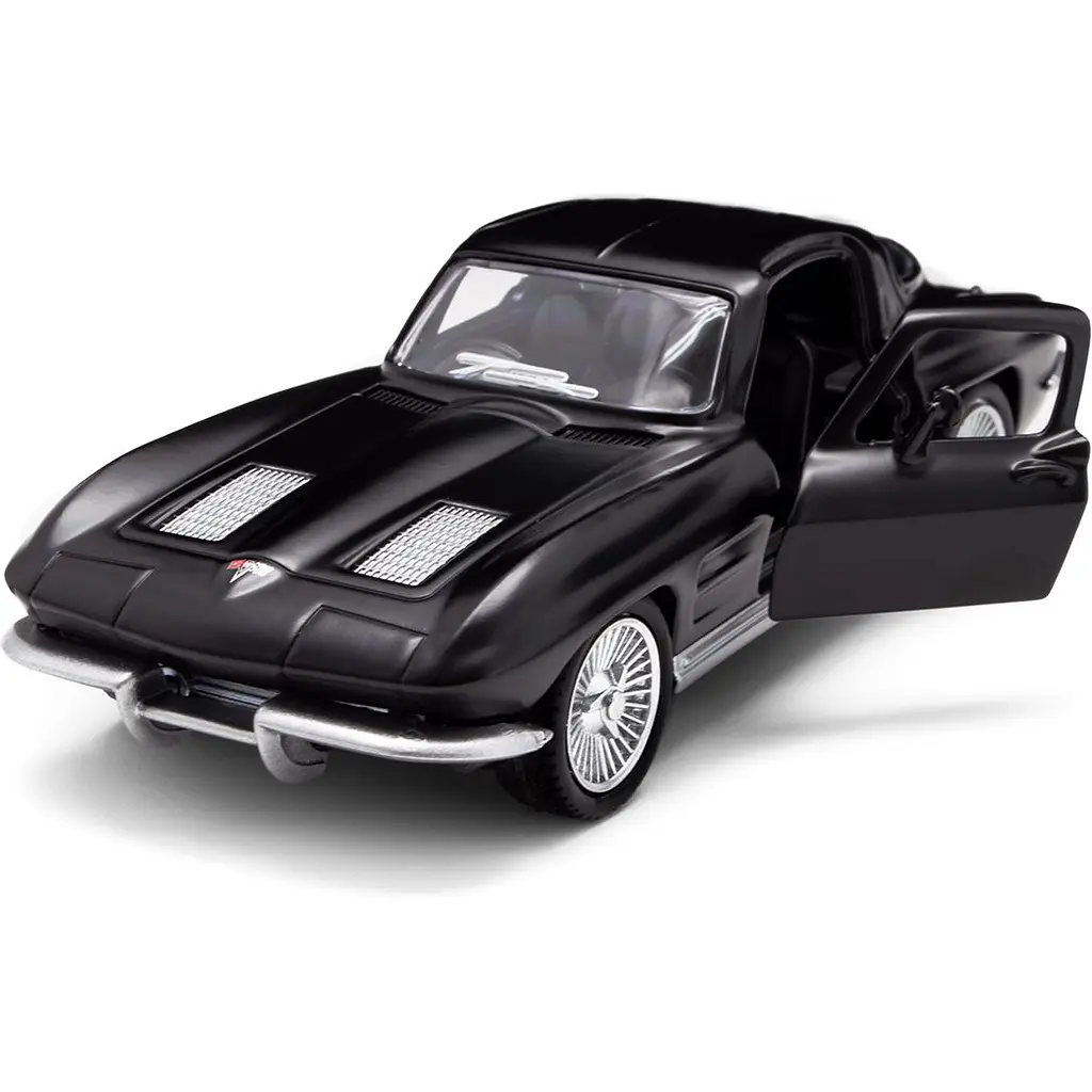 Автомодель TechnoDrive Chevrolet Corvette Split Window 1963 матовий чорний (250411U) - фото 10