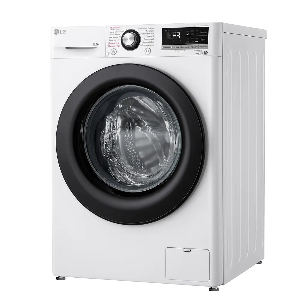 Стиральная машина LG фронтальная 105 кг 1400 A+++ 57 см дисплей пара инвертор белый - фото 5
