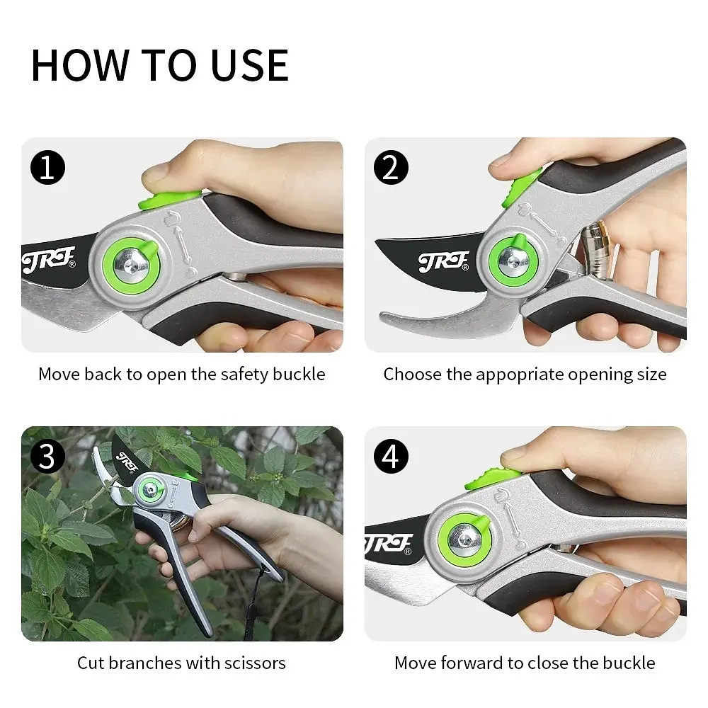 Профессиональный садовый секатор JRF для обрезки деревьев, роз и разных растений - фото 5