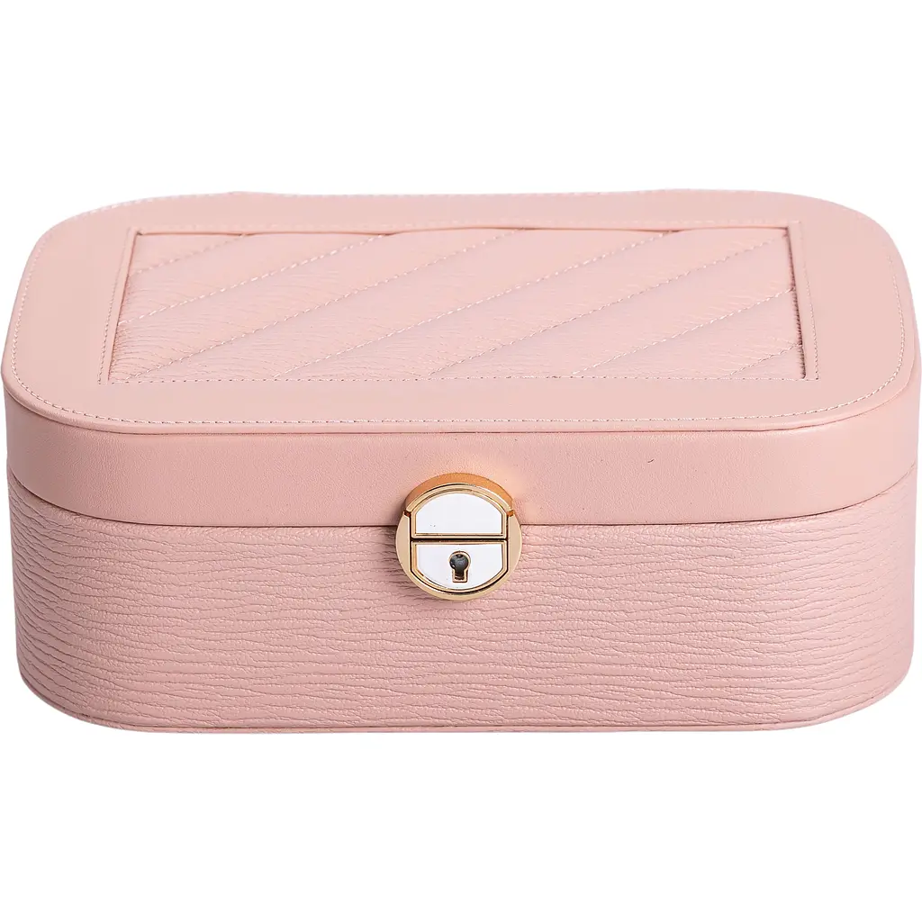Скринька-органайзер для прикрас Yiwu із замком 26х18х9.5 см рожева HP-5-1P - фото 5