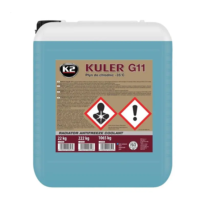 Антифриз K2 Kuler Long Life -35°C G11 блакитний 22 кг (W406N) - фото 2
