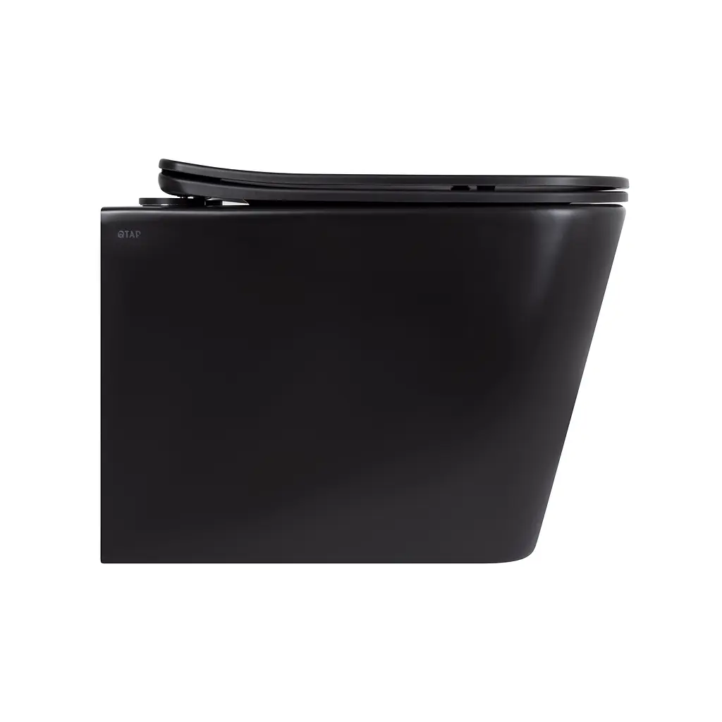 Унитаз подвесной Qtap Tern New Ultra Quiet с сиденьем с сиденьем Soft-Close Black matt QT17332303ASMB, Черный матовый - фото 3