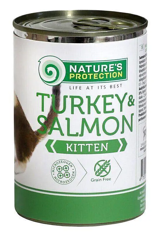 Вологий корм для кошенят з індичкою та лососем Nature's Protection Kitten Turkey&Salmon, 400г