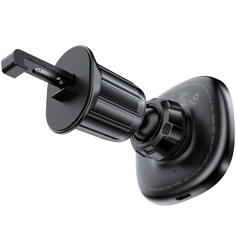 Автотримач з БЗП Acefast D46 QI2 Magnetic Charging 15W (air outlet) Black - фото 3