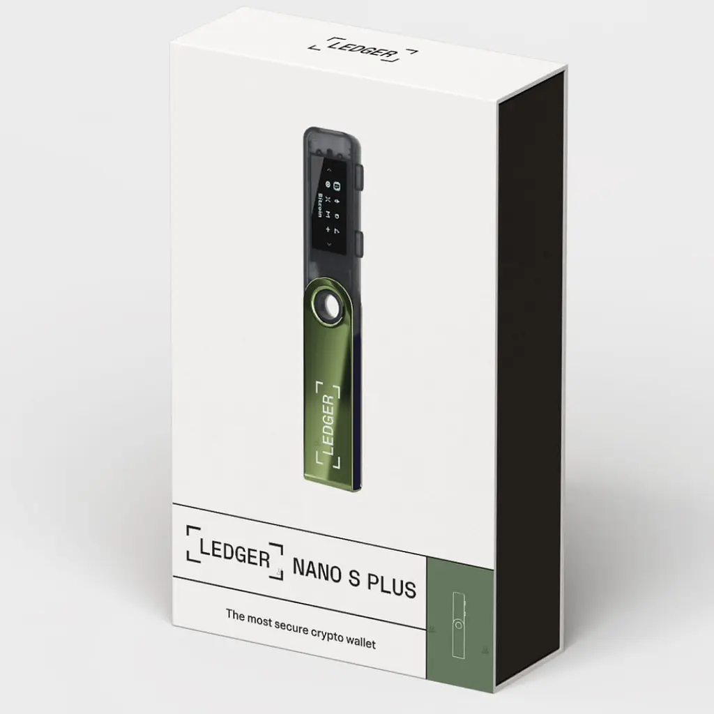 Криптогаманець Ledger Nano S Plus Oxidate Green, апаратний мультивалютний криптовалютний гаманець, холодне зберігання, USB, сумісність з Android/macOS/Windows, формат флешки, високий захист - фото 3