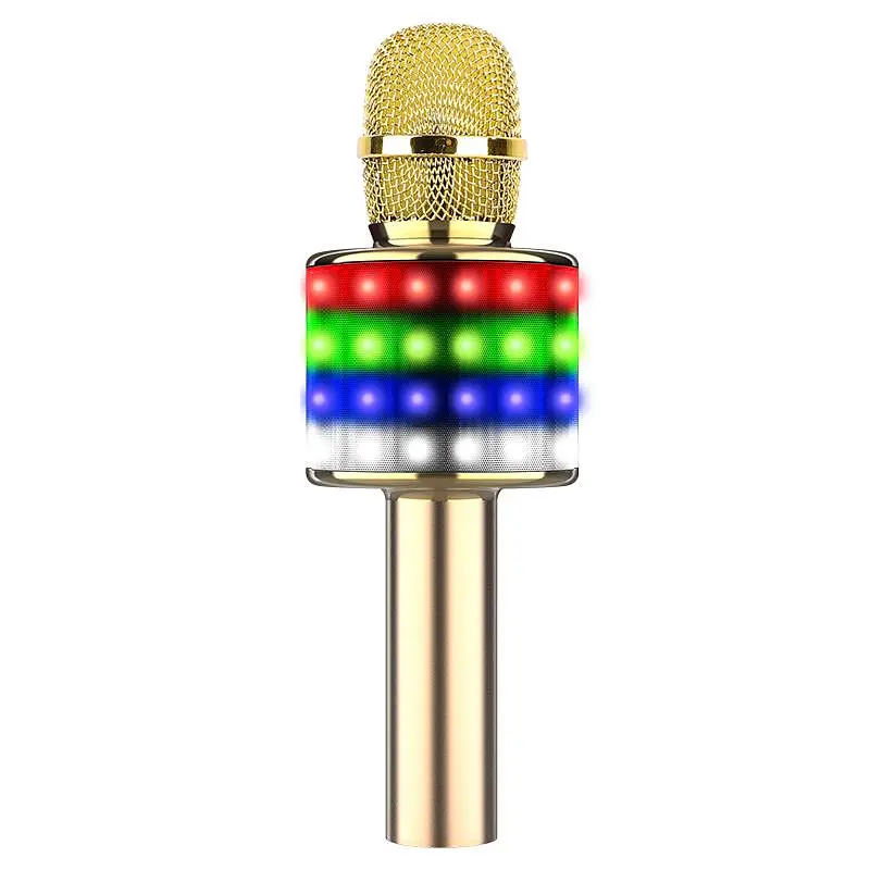 Бездротовий караоке мікрофон bluetooth з led підсвічуванням функціями зміни голосу дуету Berry Blome teh0032316 - фото 2