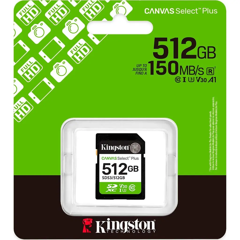 Карта пам'яті 512GB SDXC Canvas Select Plus Gen3 1 50MB/s C10 UHS-I U3 V30 SDS3/512GB - фото 3