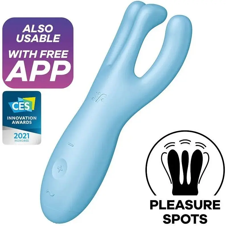 Кліторальний смарт вібратор Satisfyer Threesome 4 Blue - фото 2