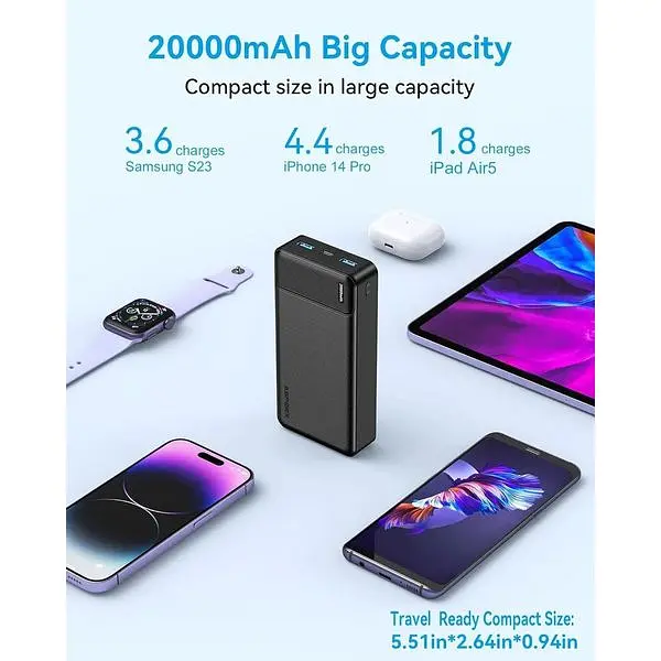 Портативний зарядний пристрій AsperX 20000 mAh 22,5W - фото 8