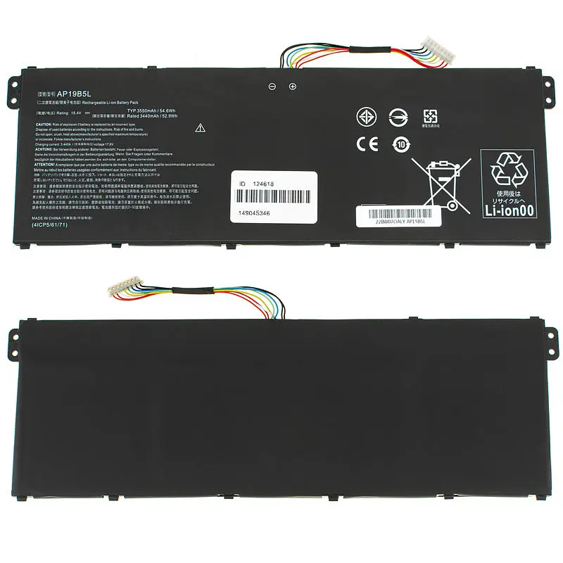 Батарея для ноутбука Acer AP19B5L (Aspire 5 A514-53 A514-53G) 15.42 3500mAh 54Wh Чорний - фото 2