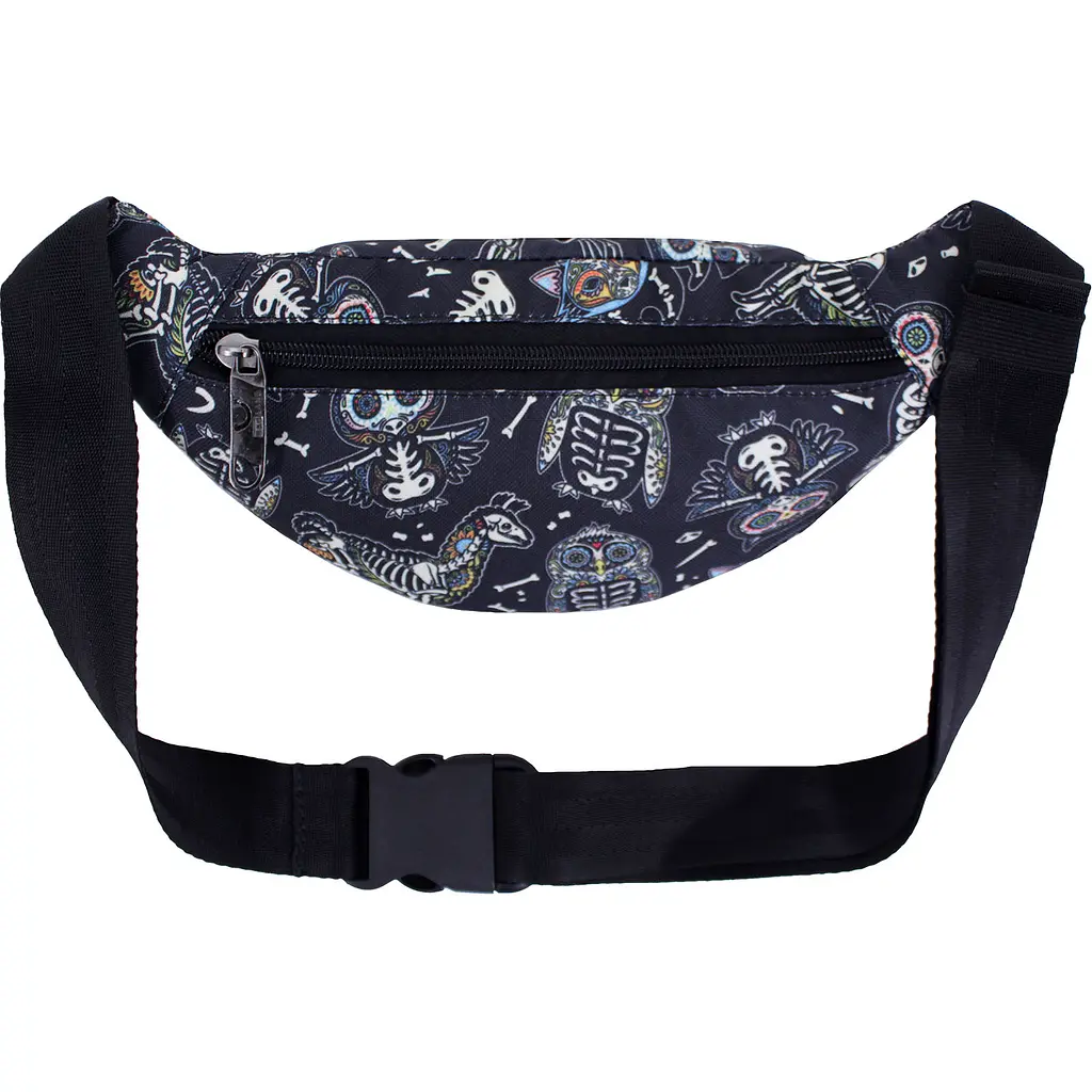 Сумка-бананка Bagland Bella 2 л сублімація 474 чорно-сіра (00202664) - фото 3