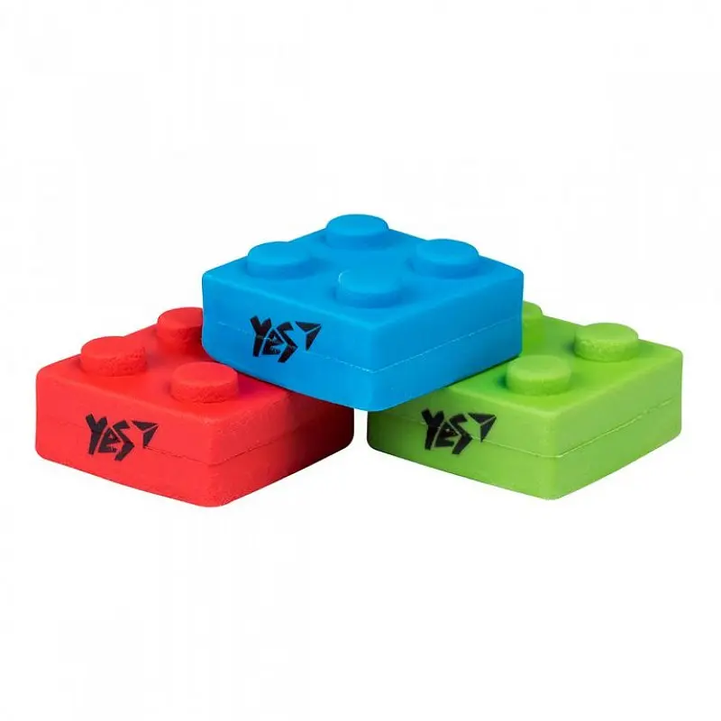 Ластик фігурний YES "Blocks" 3 кольори в упаковці яскравий і зручний (560527)