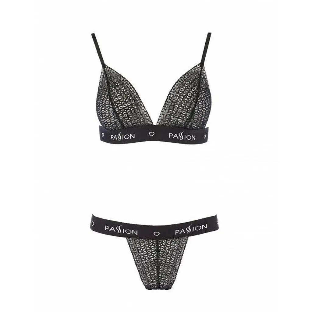Комплект білизни Passion GLAMISS Set black L/XL - фото 3