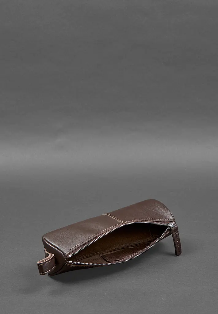 Кожаный пенал-несесер (футляр для очков) 4.0 Темно-коричневый - фото 6