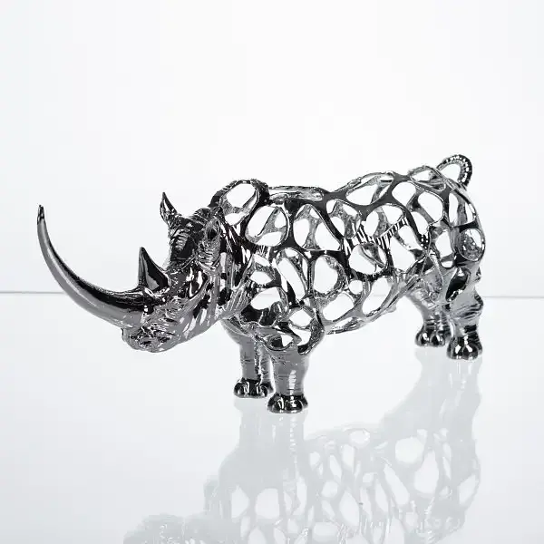 Декоративна фігурка Yiwu Rhinoceros 23x6x10 см металева статуетка носорога колекційна для дому декор HP-7-23 - фото 5