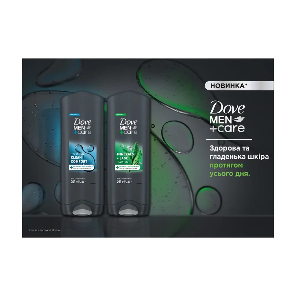 Гель для душу Dove Men+Care Чистота та комфорт 400 мл (8717644683149/8720181313448) - фото 4
