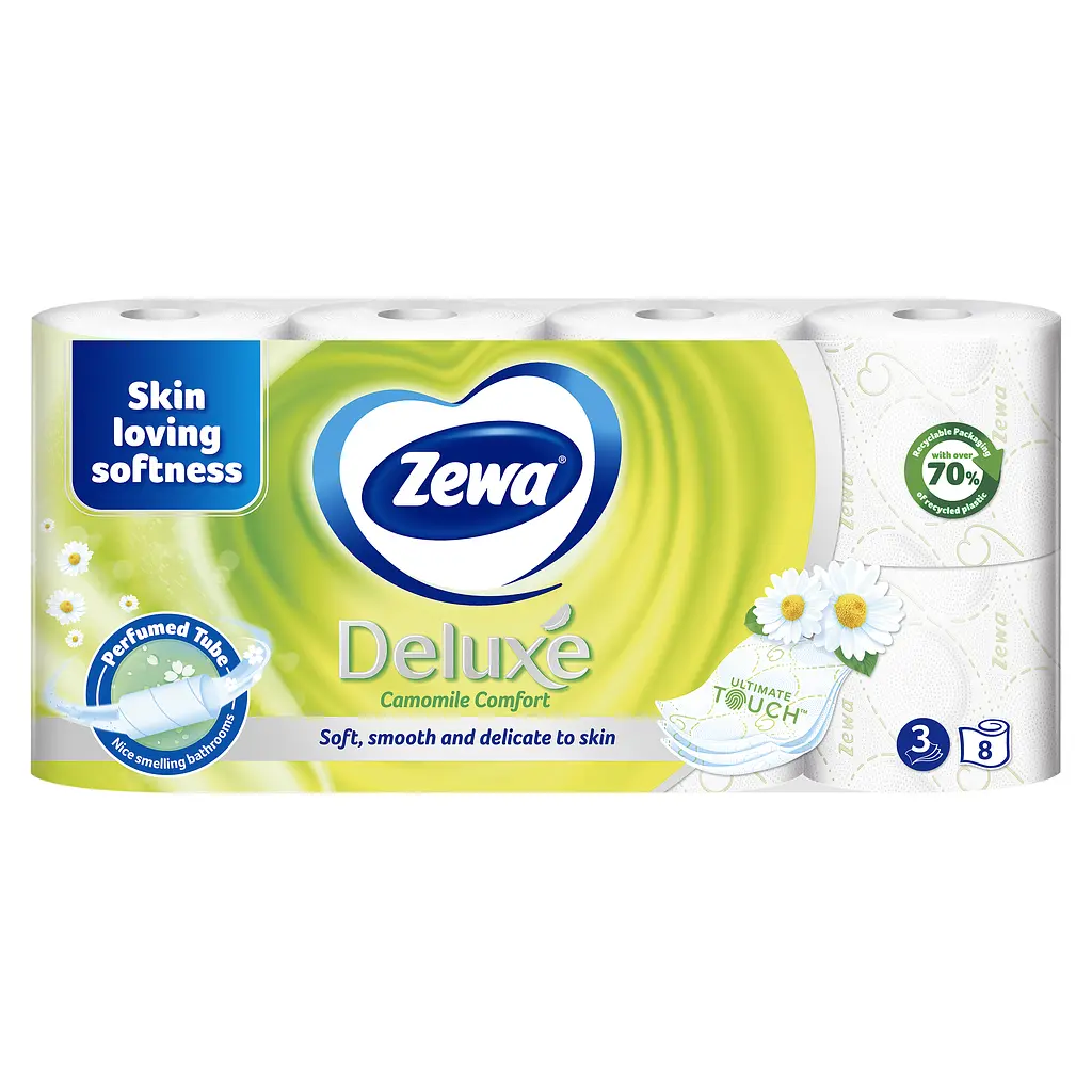 Туалетная бумага Zewa Deluxe Ромашка трехслойная 8 рулонов - фото 2