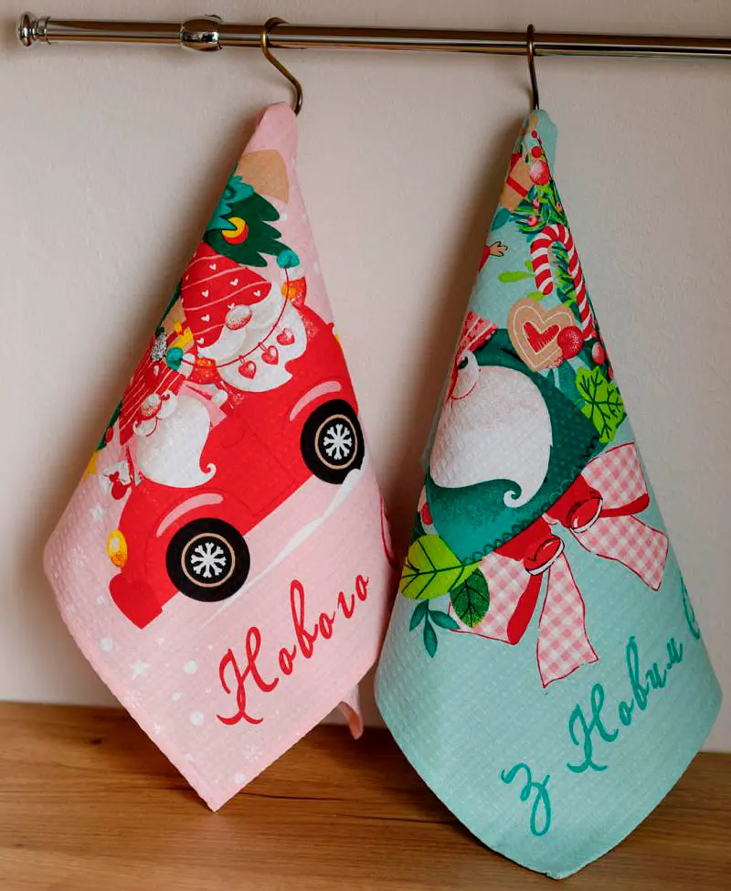 Полотенце вафельное Прованс Счастливого Нового года 60х33 см (38618) - фото 2