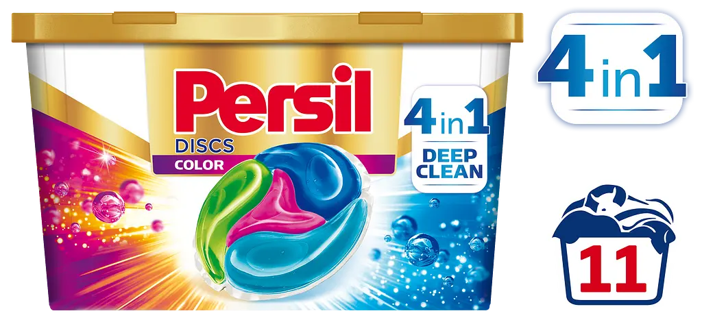 Диски для прання Persil Color 4 in 1 Discs Deep Clean Plus Active Fresh, 11 шт. (796702) - фото 2