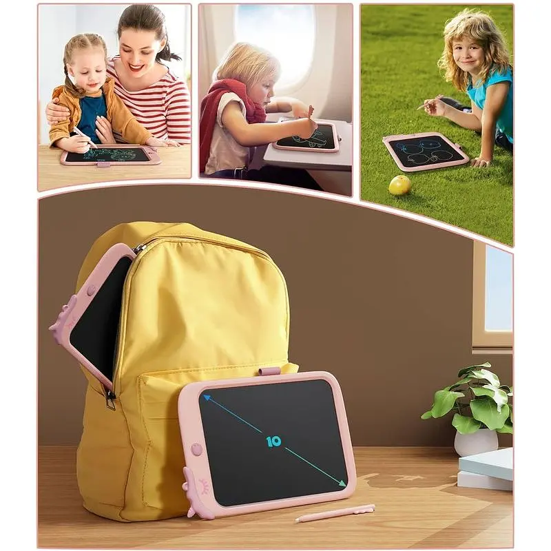 Дитячий LCD планшет для малювання Urmywo Єдиноріг 10” Multicolor рожевий (К1009pink) - фото 6