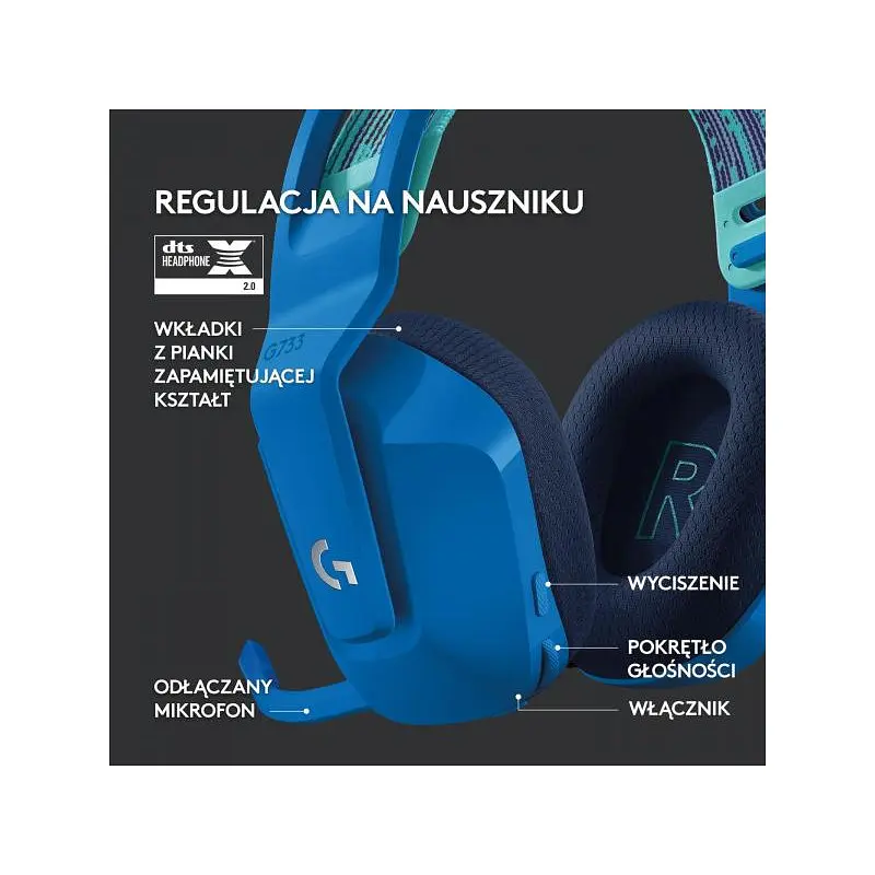 Комп'ютерна гарнітура Logitech Lightspeed Wireless RGB Gaming Headset G733 Blue (981-000943) - фото 10