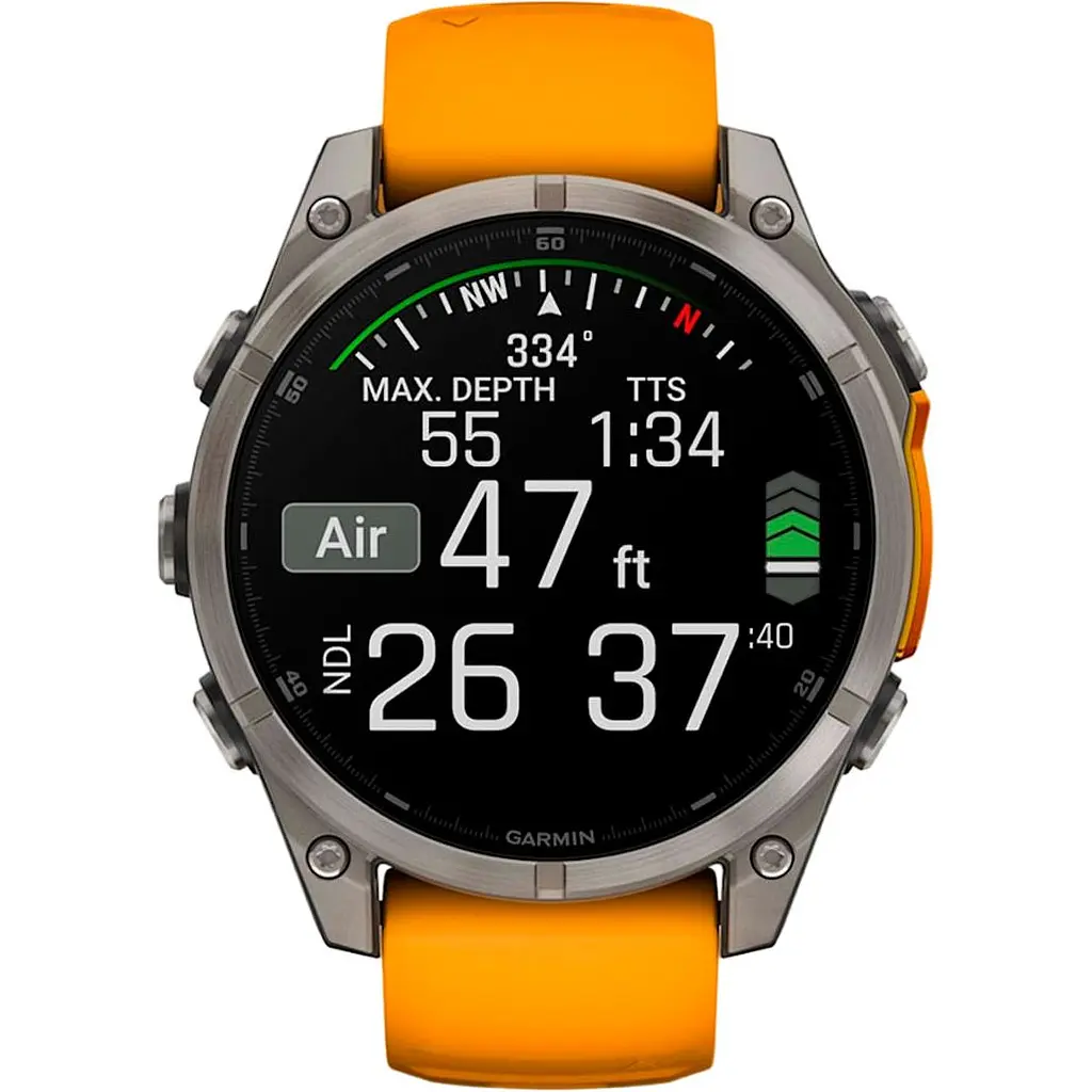 Смарт-годинник Garmin Fenix 8 AMOLED Sapphire 47mm Titanium with Spark Orange/Graphite Silicone Band (010-02904-10) [115077] - фото 9