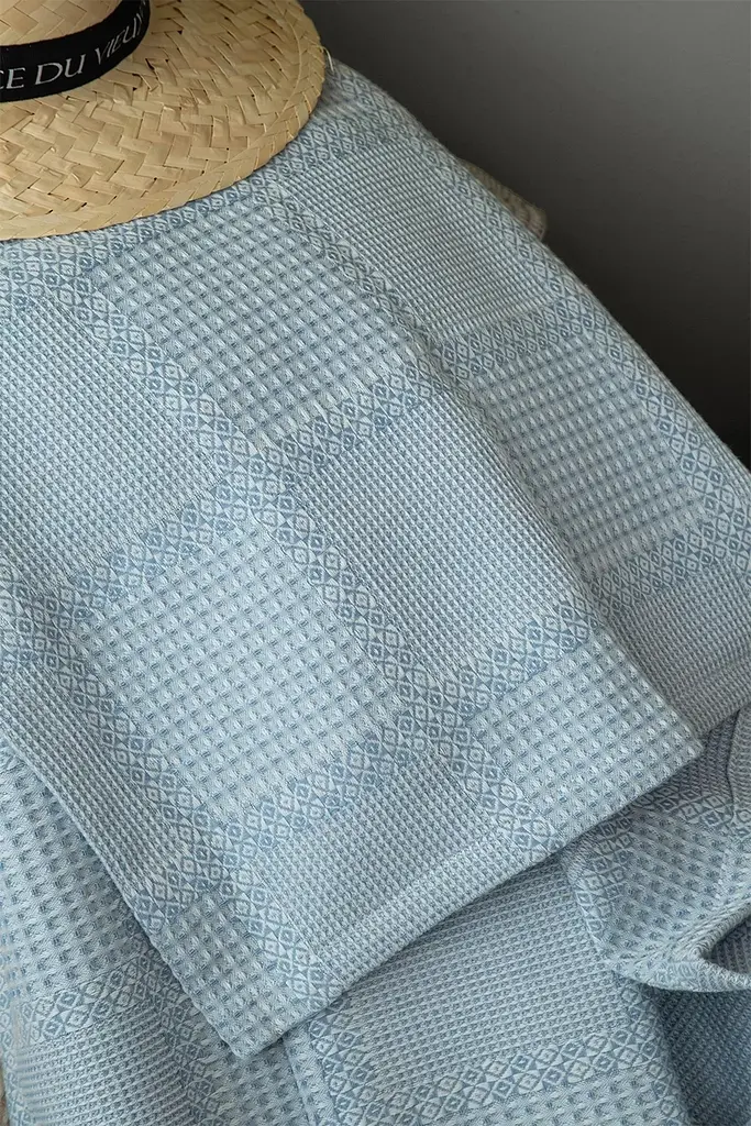 Постільна білизна з покривалом-піке Summerpunch Blue/простирадло на резинці Issimo Home pbe0051413 - фото 2