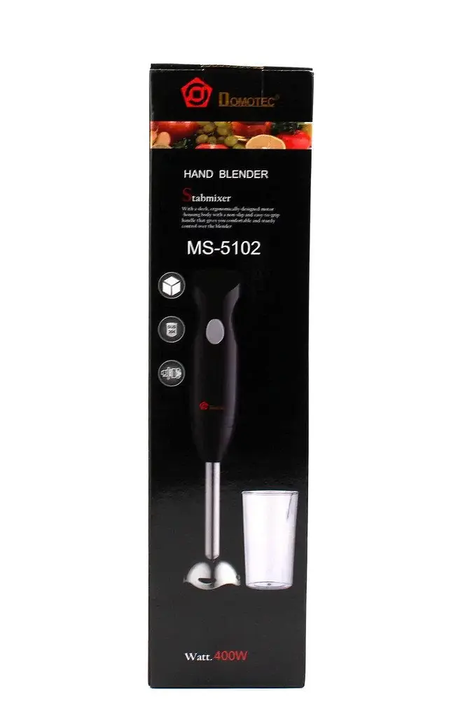 Блендер занурювальний Domotec MS-5102 (ручний з чашею 400 Вт, склянка) (1756375624) - фото 6