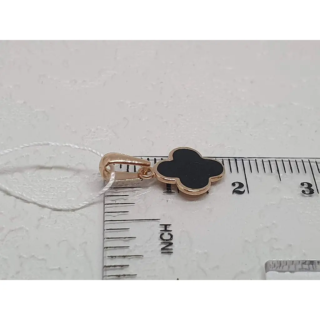 Золота підвіска Favoritum Конюшина з емаллю. 310034 - фото 3