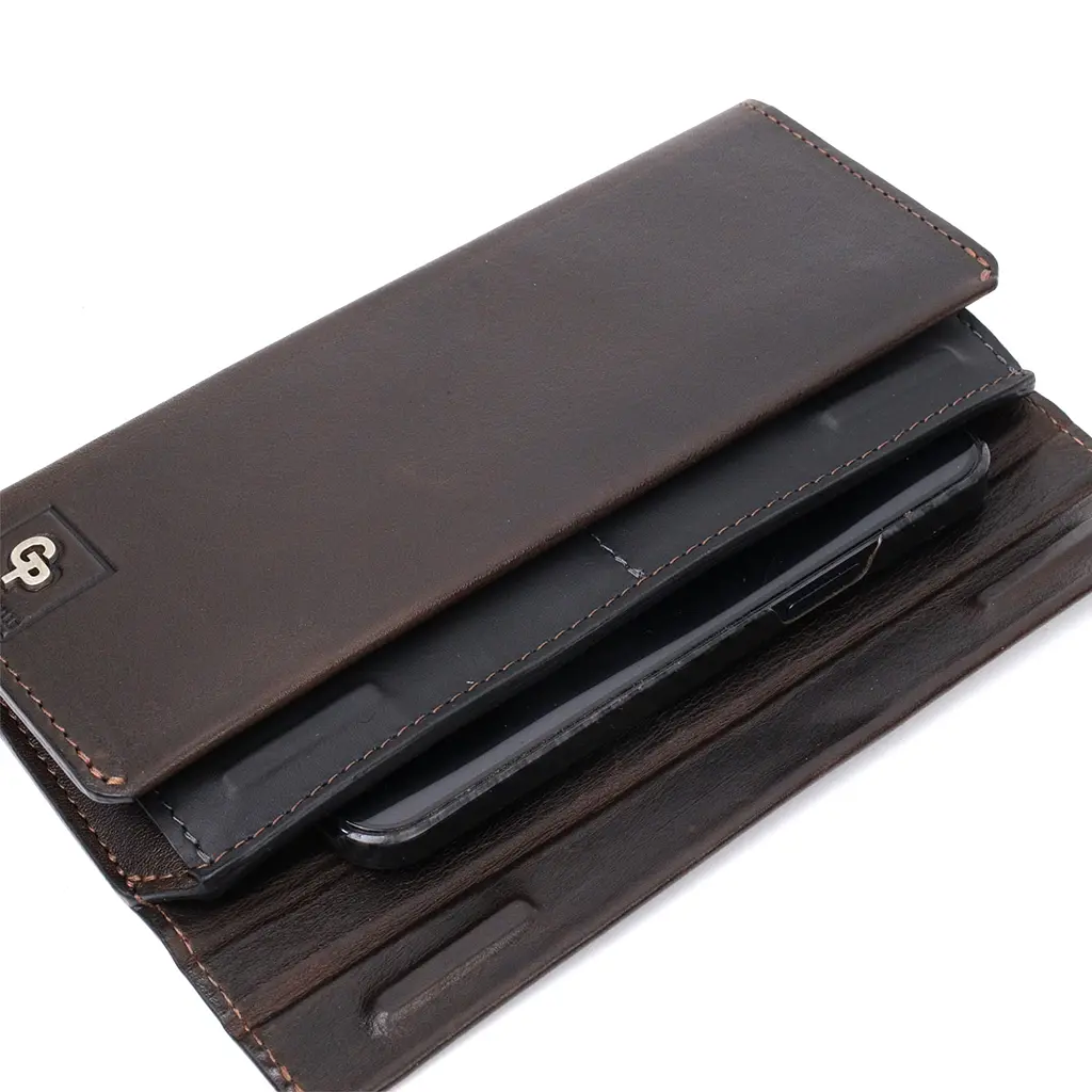Кожаный мужской кошелек Grande Pelle 10.5х20.3х2.5 см acs0026945 - фото 6