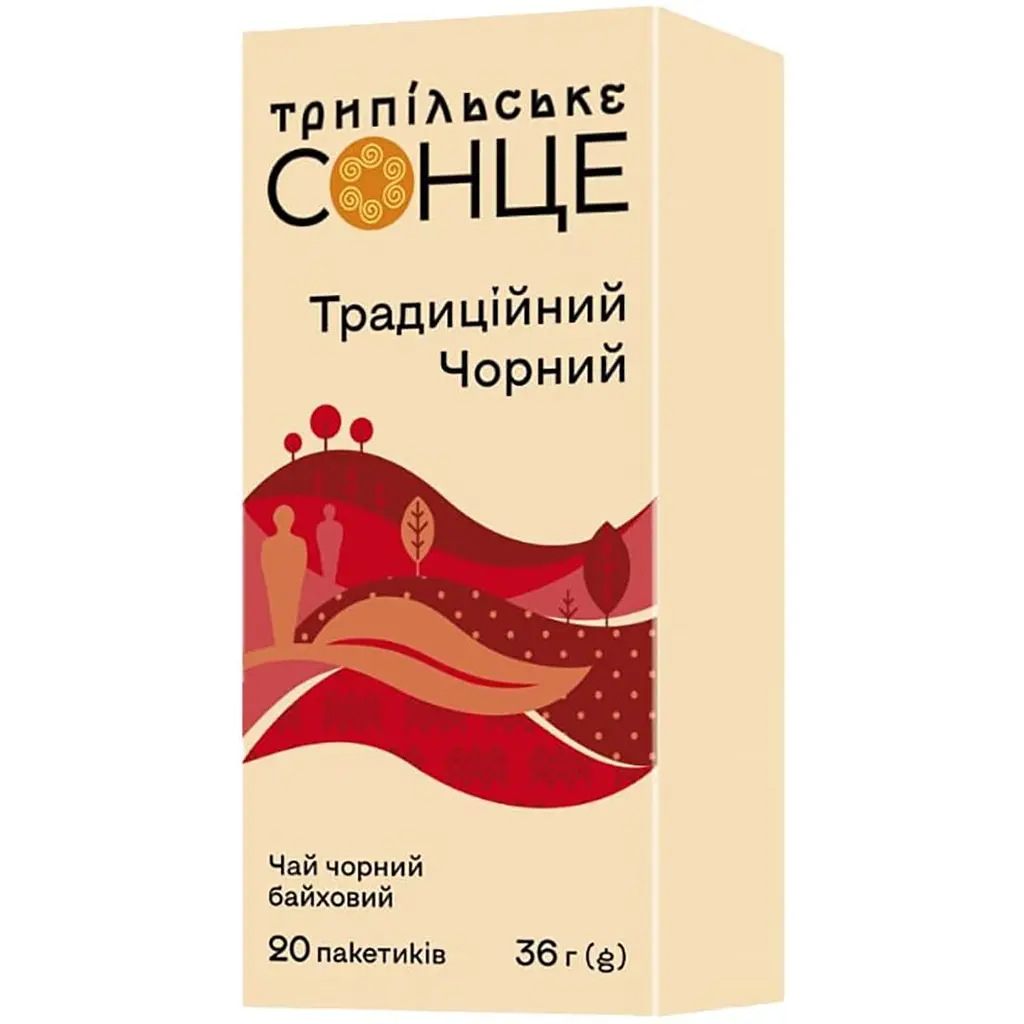 Чай Трипільське Сонце Традиционный черный байховый 36 г (20 шт. х 1.8 г) (928729) - фото 2