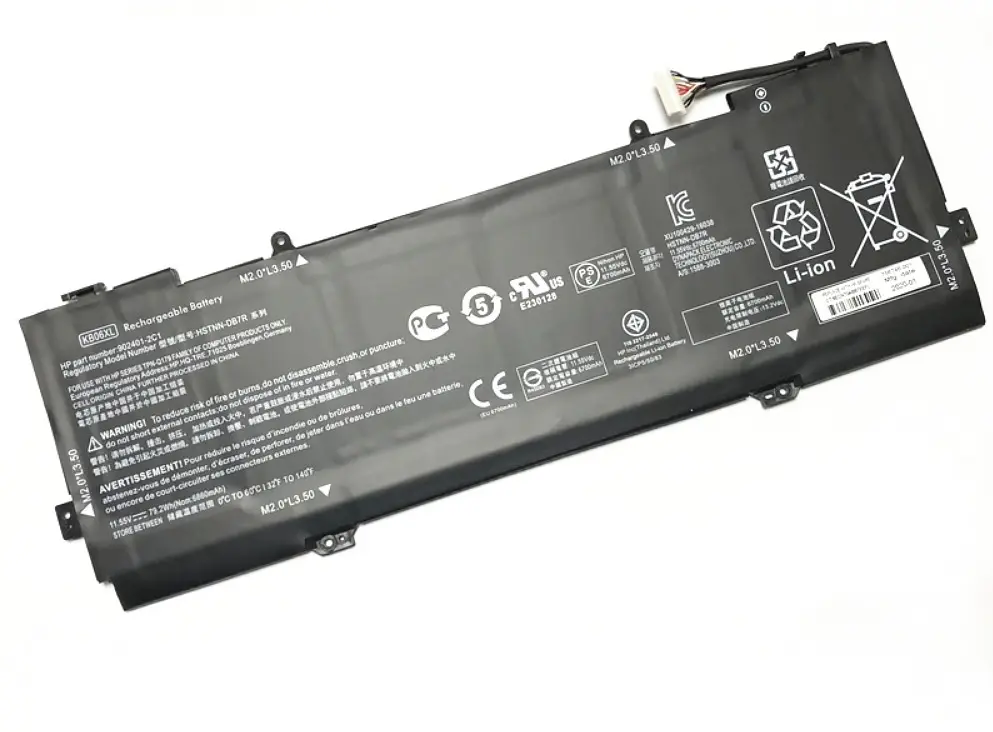 Акумулятор для ноутбука HP Spectre x360 15-BL KB06XL, 6700 mAh (79.2Wh), 3cell, 11.55V, Li-ion, чорний - фото 2
