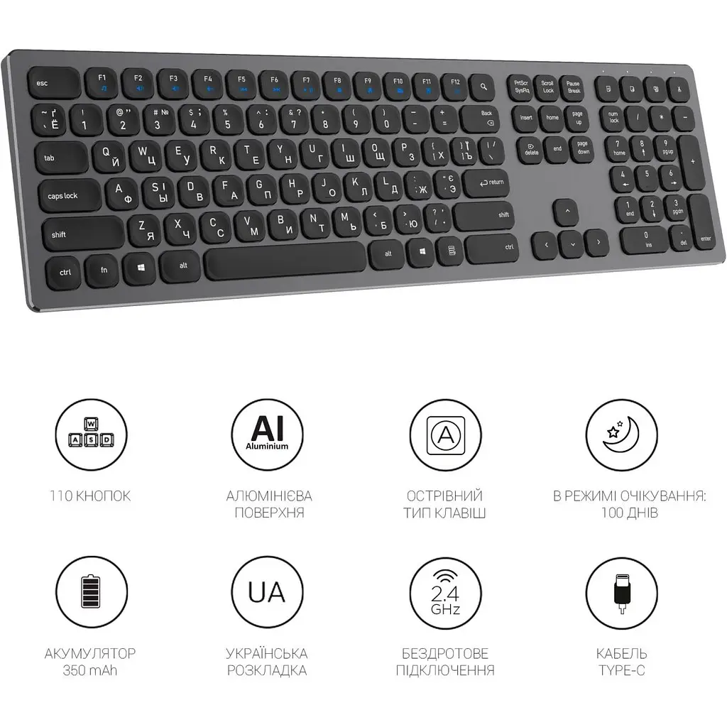 Клавіатура OfficePro SK1550B [128854] - фото 8
