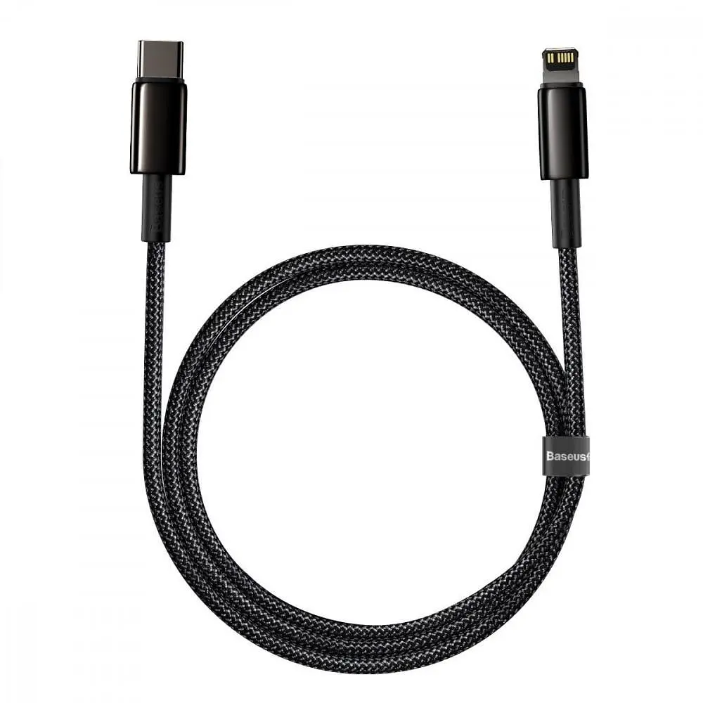 Кабель Baseus Tungsten Gold Fast Charging Type-C to Lightning PD 20W (1m) black (CATLWJ-01) - фото 4